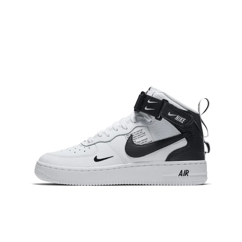 Nike Air Force 1 Mid Utility White Black (GS) White/Tour Yellow-Black (AV3803-100)