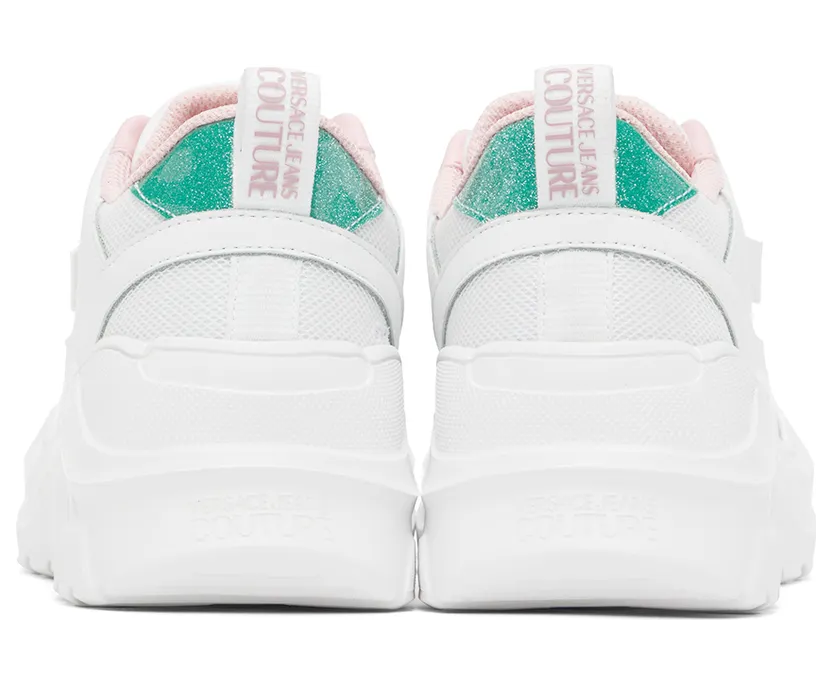 Versace Jeans Couture White Glitter Speedtrack Sneakers (E72VA3SC2EZS241) (2)