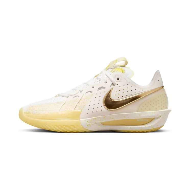 Nike Air Zoom GT Cut 3 Jordan Poole PE “Pale Ivory / Sail / Alabaster / Metallic Gold” (FZ1523-100)