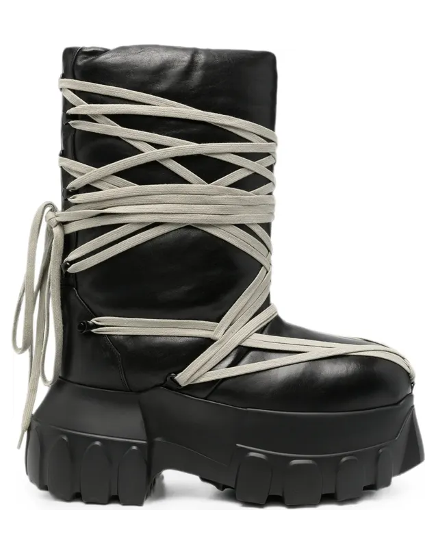 Rick Owens Mega Bumper Lace-up “Black” (RU02F4862 LGYPW1 99)