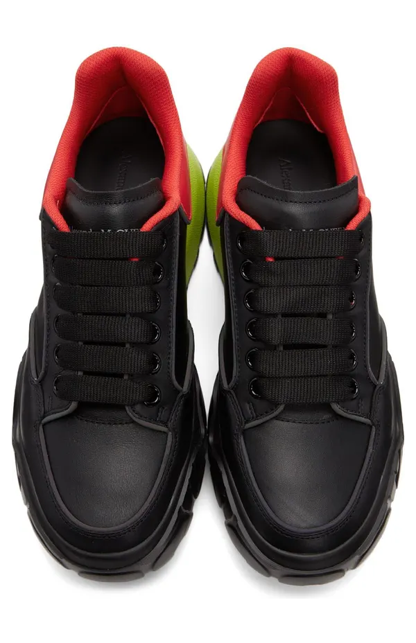 Alexander McQueen Black & Red Mousse Sneakers (682810WIAMA) (5)