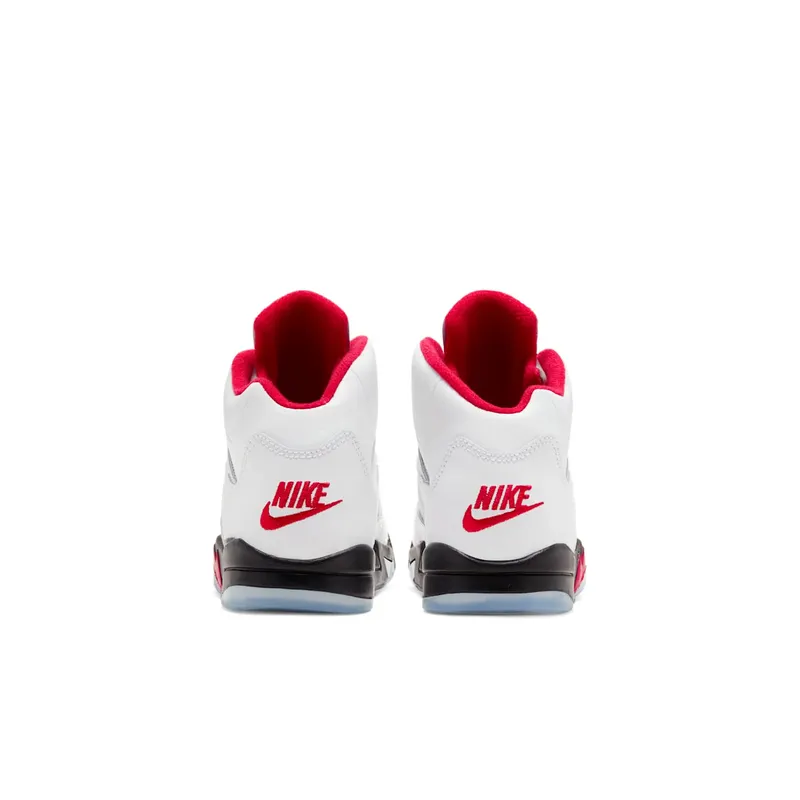 Jordan 5 Retro Fire Red Silver Tongue 2020 (PS) White/Black-Metallic Silver-Fire Red (440889-102)