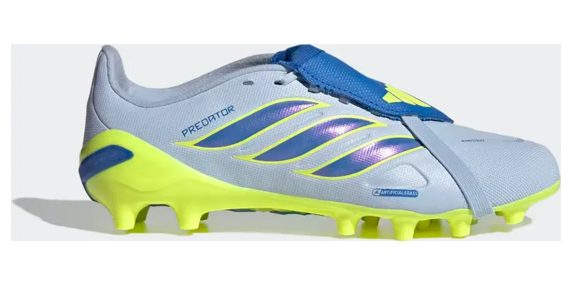 adidas Predator League Fold-over Tongue Artificial Ground Football Boots Kids “Crystal Sky / Ray Blue / Team Solar Yellow 2” (JR7908)