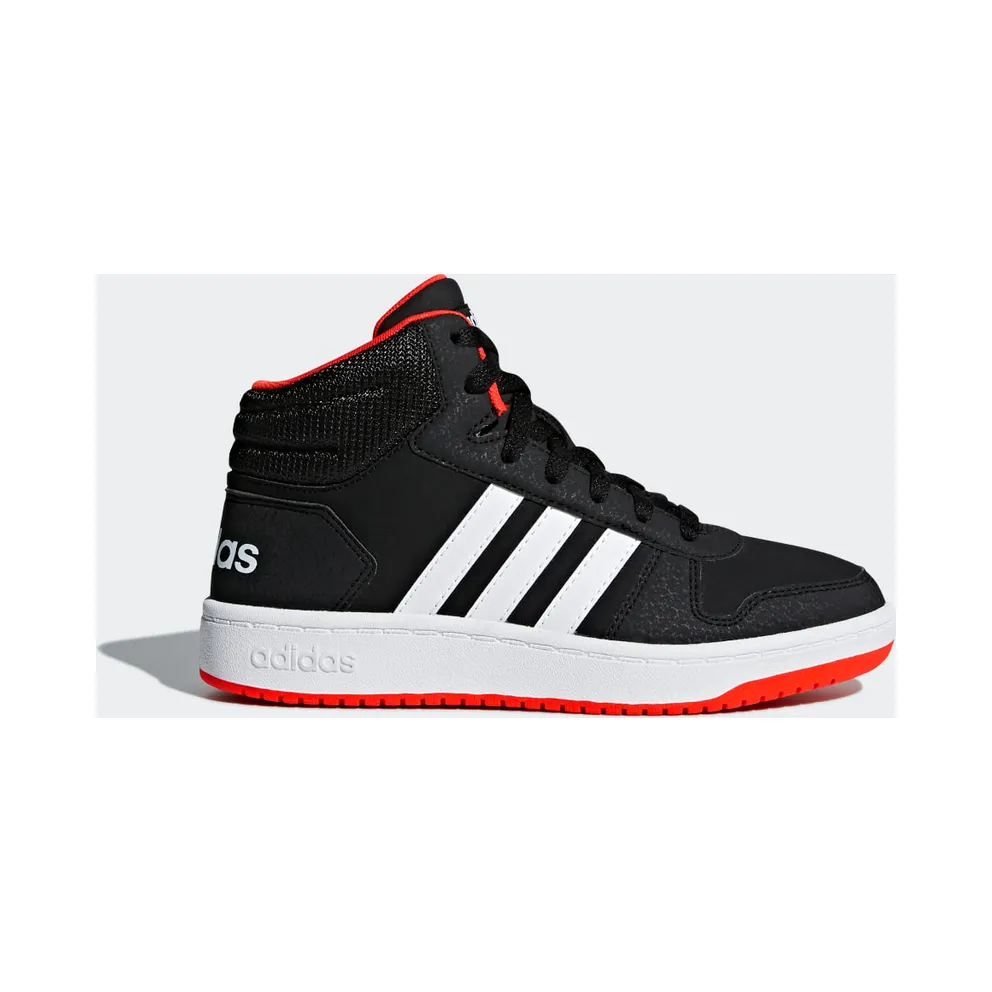 adidas Hoops 2.0 Mid Schuh Core Black / Cloud White / Hi-Res Red (B75743)