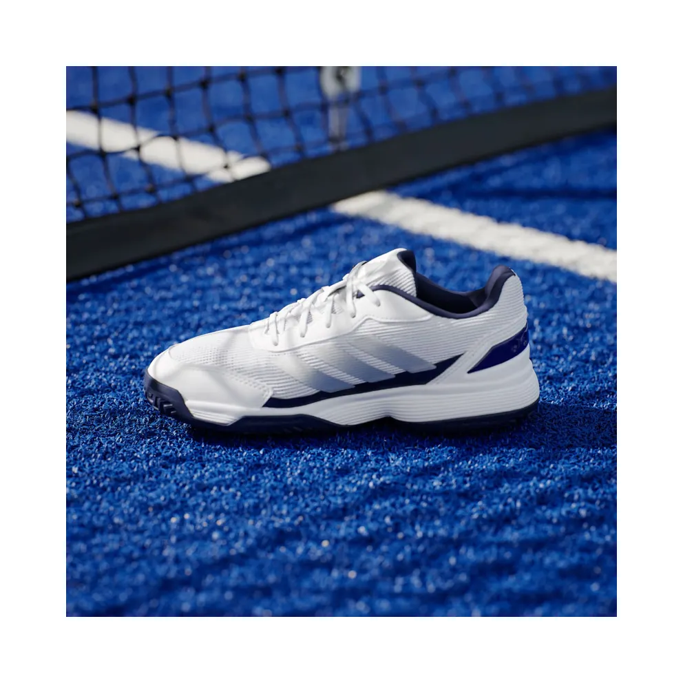 Adidas Crazyquick Kids Padel Cloud White / Silver Metallic / Dark Blue (JQ9273)