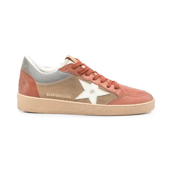 Golden Goose Ball Star met vlakken “Brown” (GMF00832F008734)