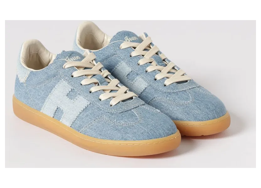 Hogan Cool Cotton Denim Sneakers Gnawed Blue (HXW6470FB6JJDL0RVA)