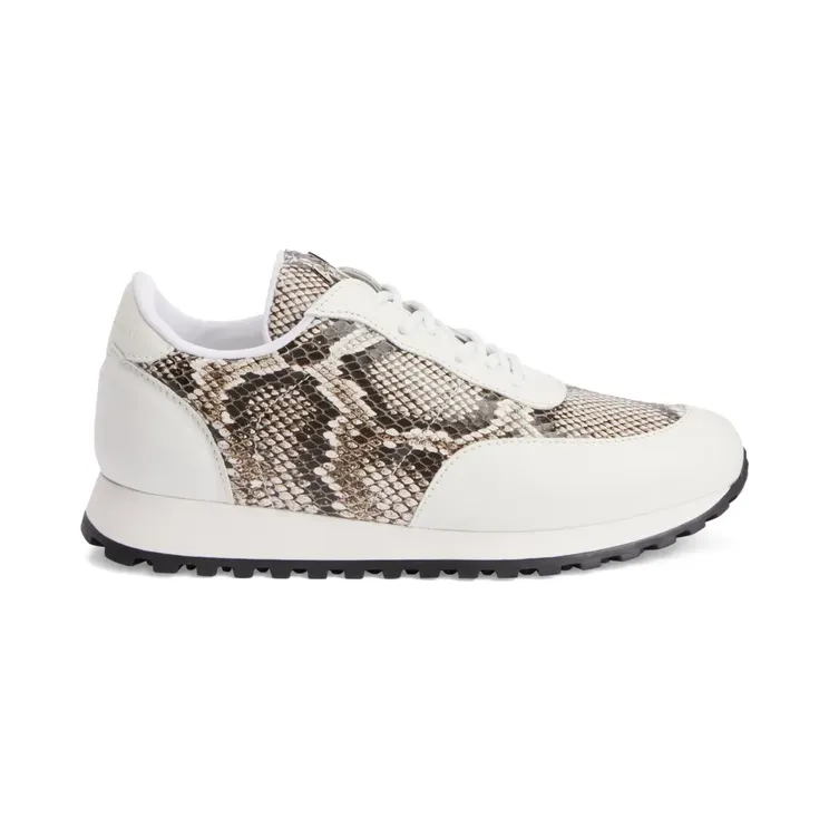 Giuseppe Zanotti Jim leren sneakers met slangenleer – Beige (IU10057K60)