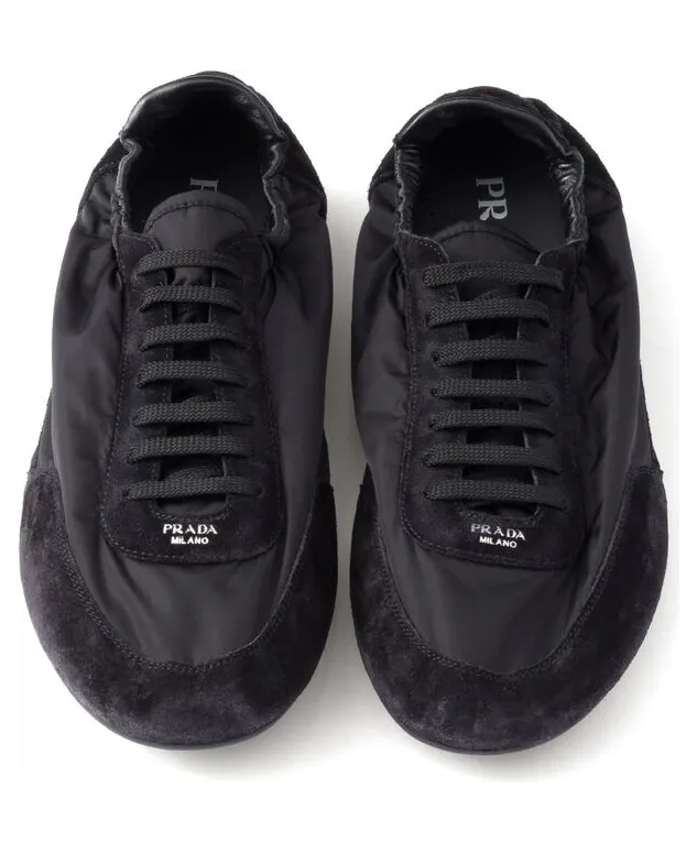 Prada Collapse Re-nylon and Suede Elasticized “Black” (2EG479 F G001 D7C F0002) (3)