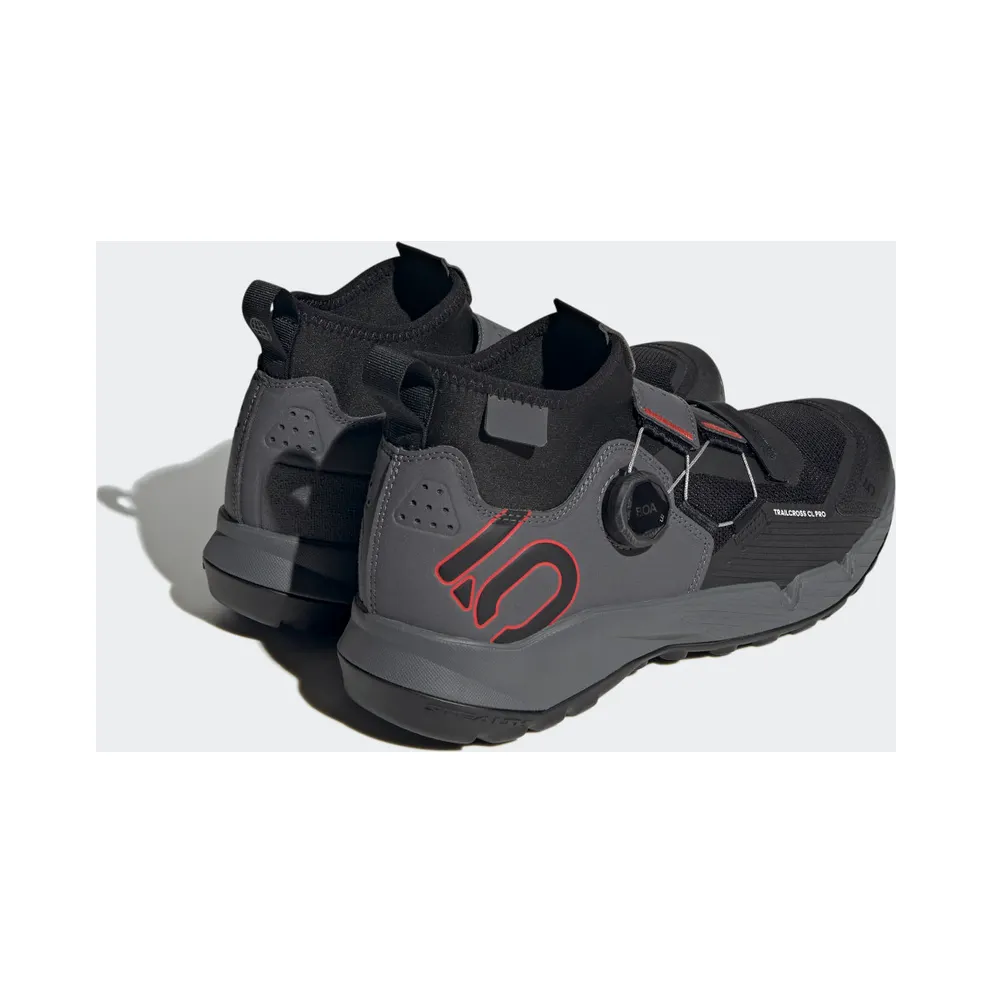 Adidas 5.10 TRAILCROSS PRO CLIP-IN MOUNTAIN BIKING SHOES Grey Five / Core Black / Red (HP9935)
