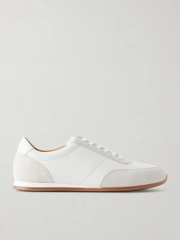 Mr P. Suede-Trimmed Leather Ms100001 / White Ma100001 (MPF261037)