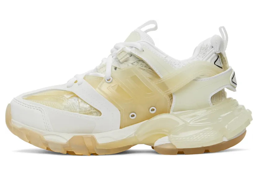 Balenciaga White Clear Sole Track Sneakers (647741 W3BM1) (3)