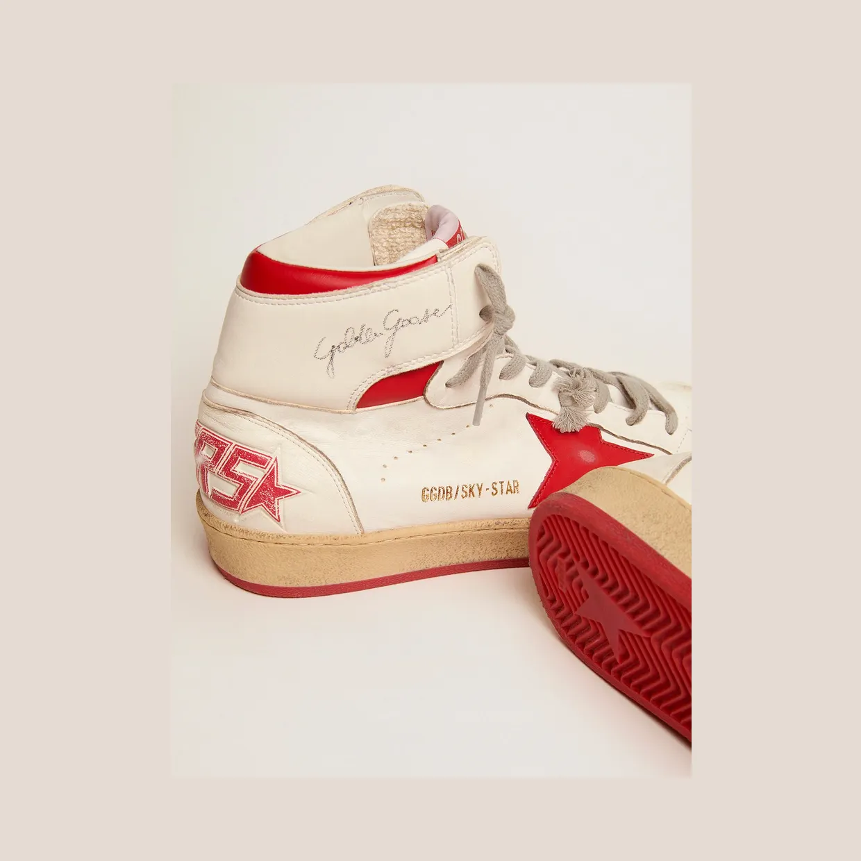 Golden Goose Sky-Star With Signature On The Ankle And Red Inserts (GMF00230.F002190.10350) (4)