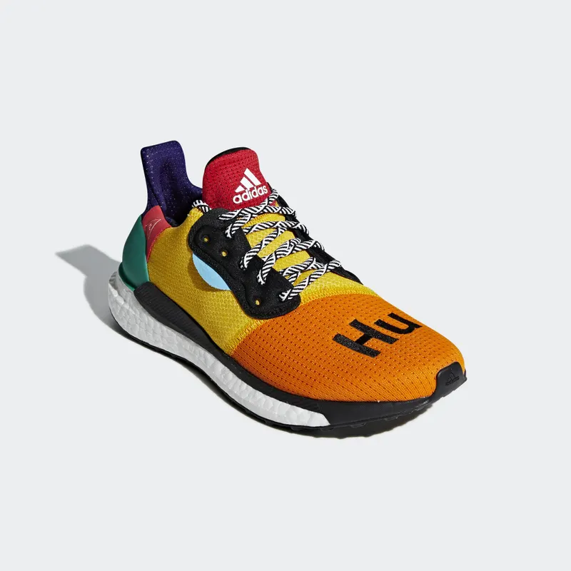 adidas Solar Hu Glide Pharrell Multi-Color (W) Cloud White/Collegiate Burgundy/Yellow (DB3038)