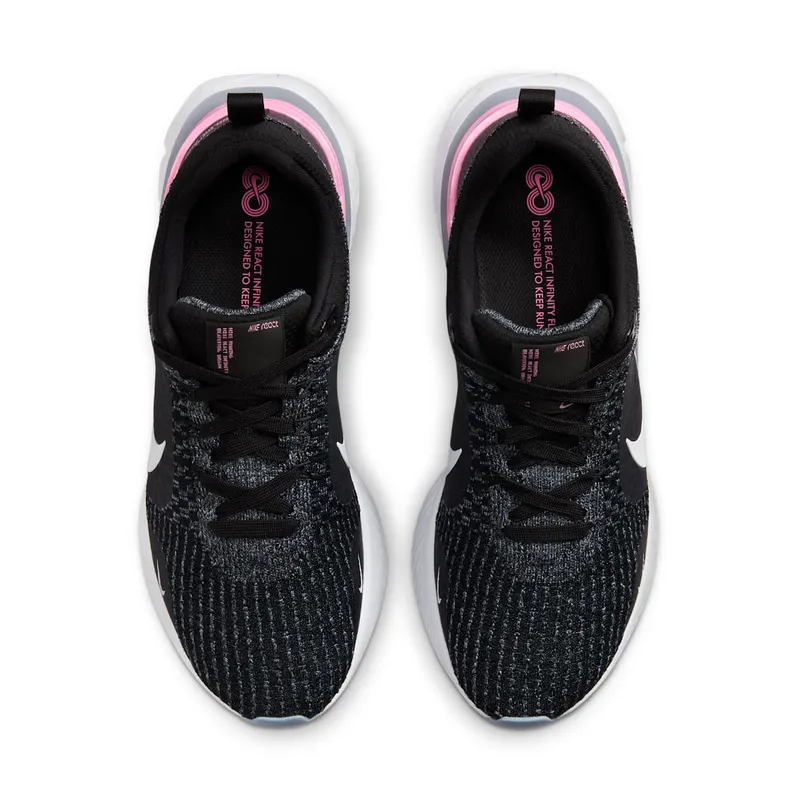 Nike React Infinity Run Black Football Grey Pink (DZ3014-001)