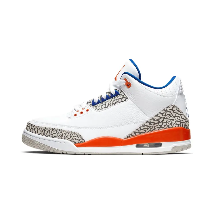 Air Jordan 3 Retro Knicks “White / University Orange / Tech Grey / Old Royal” (136064-148)