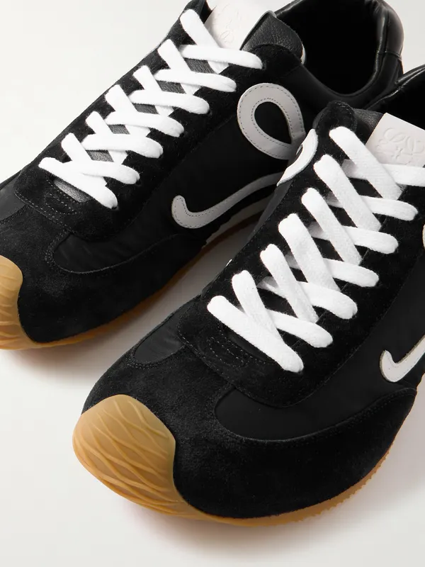 Loewe Ballet Runner 2.0 Logo-Appliquéd Shell, Suede and Leather Black (M816282XB3)