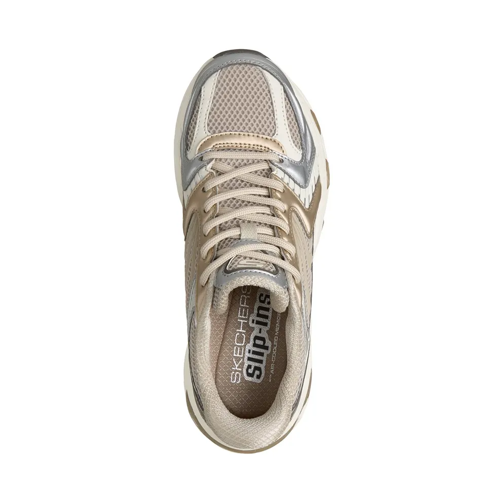 Skechers Slip-ins: Skech-Gel – Retro Pulse Sneaker Natuurlijk/Gold