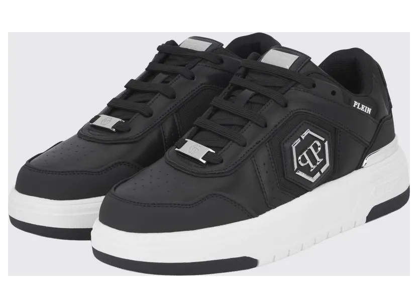 Philipp plein Leather and Mesh Sneakers White 1 (SAESUSC0766PTE120N0102)