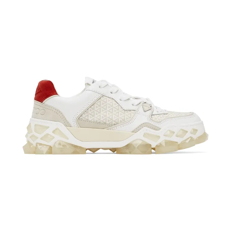 Jimmy Choo White Diamond x Trainer Sneakers (DIAMOND X TRAINER/F FHF)