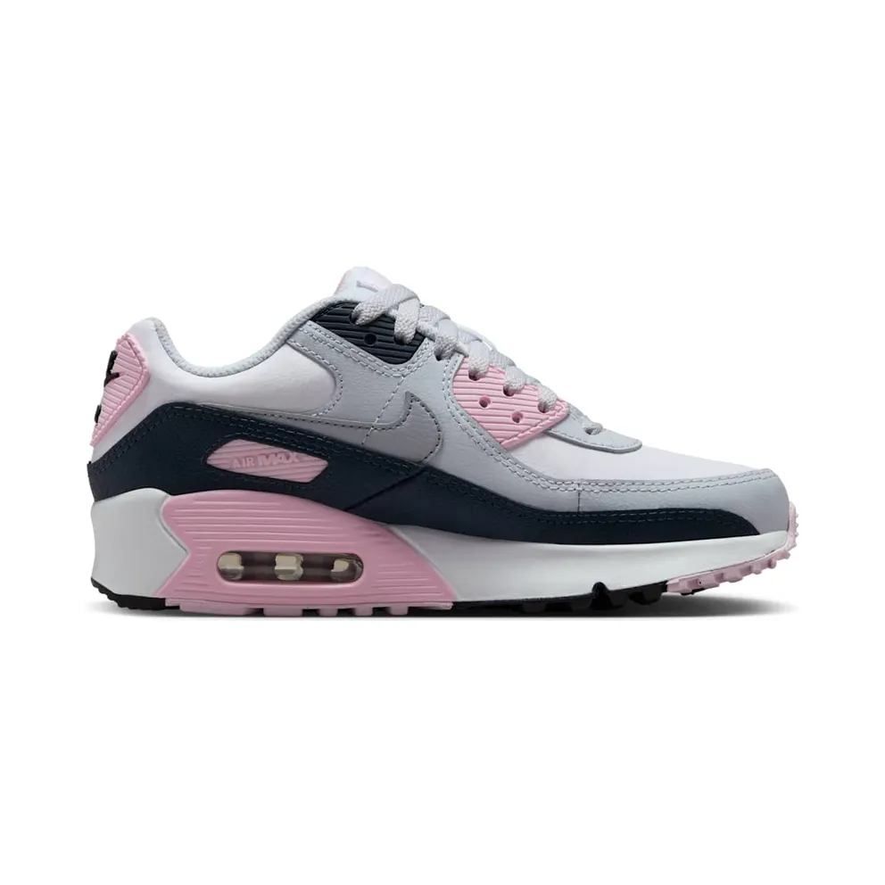 Nike Air Max 90 LTR White Pink Foam Armory Navy Wolf Grey (CD6864-134)