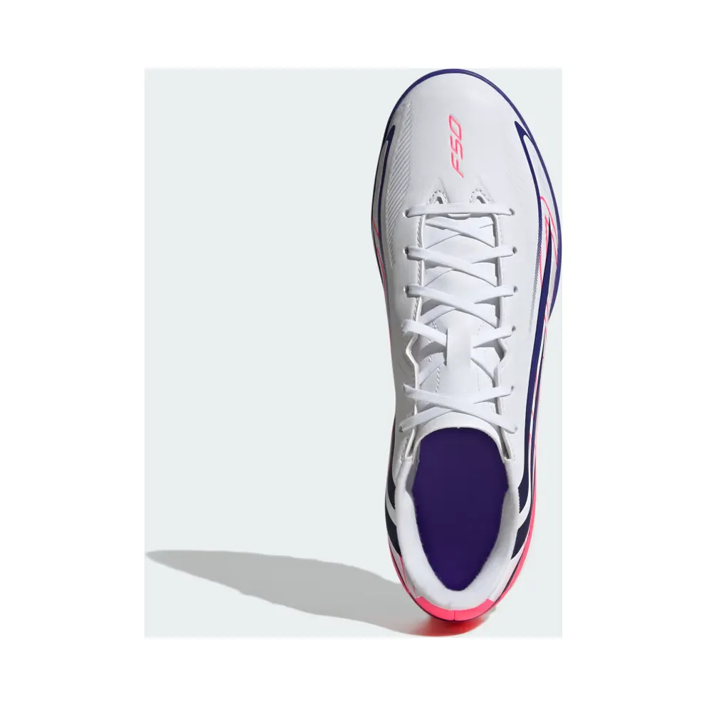 adidas F50 Hyperfast Club Turf Football “Cloud White / Solar Purple / Solar Turbo” (KJ3409)