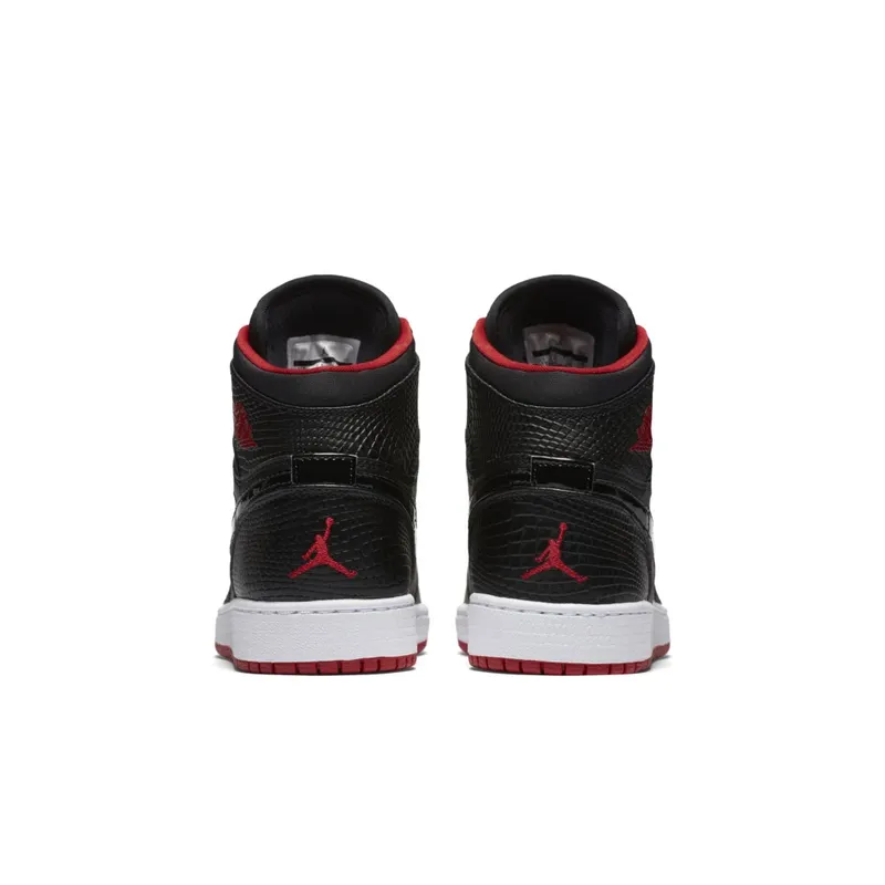 Jordan 1 Retro High Bred Snake (GS) Black/Gym Red-White (705300-021)