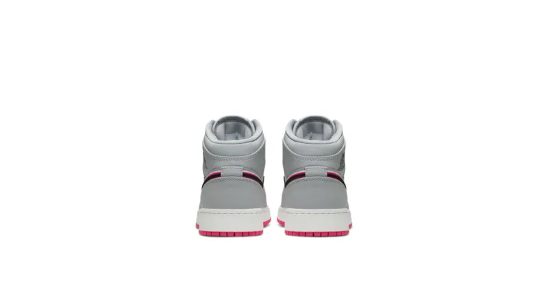 Jordan 1 Mid Wolf Grey Racer Pink Black (GS) Wolf Grey/Racer Pink-White-Black (555112-060)