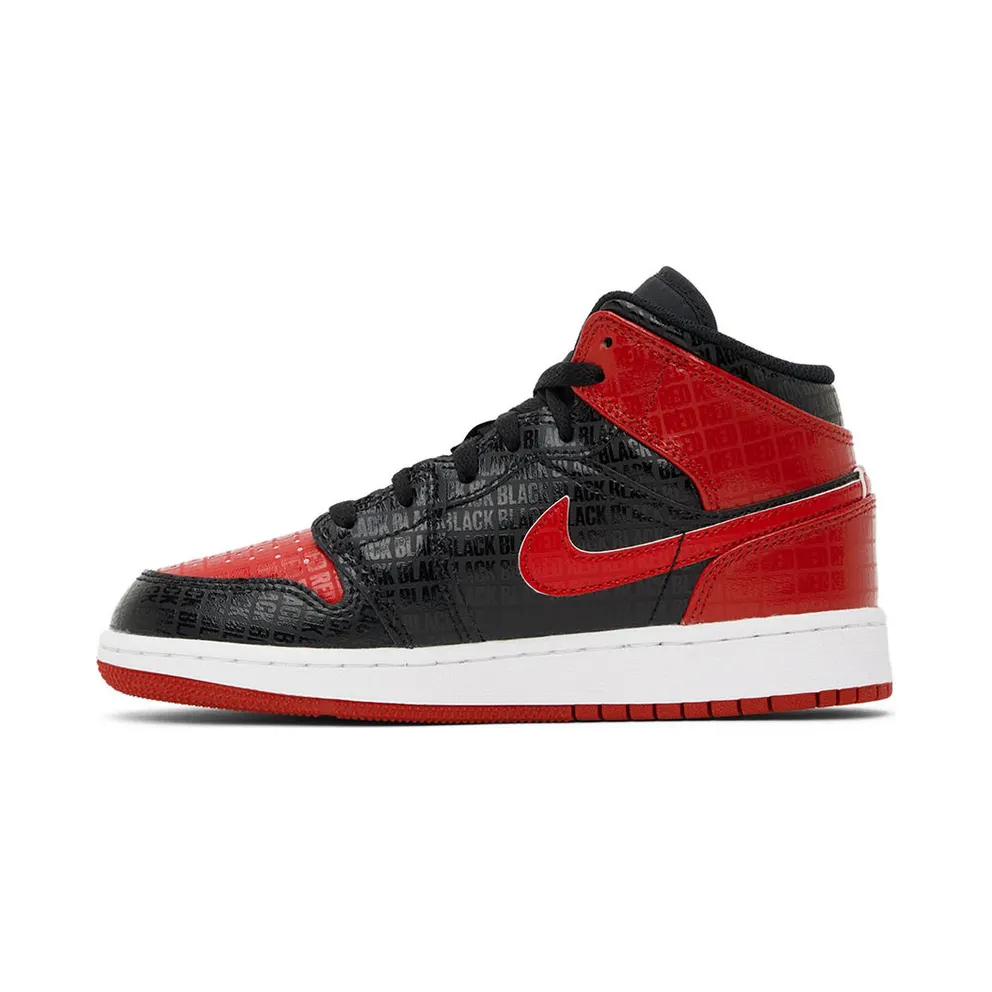 Air Jordan 1 Mid Bred Text (GS) (DM9650-001)