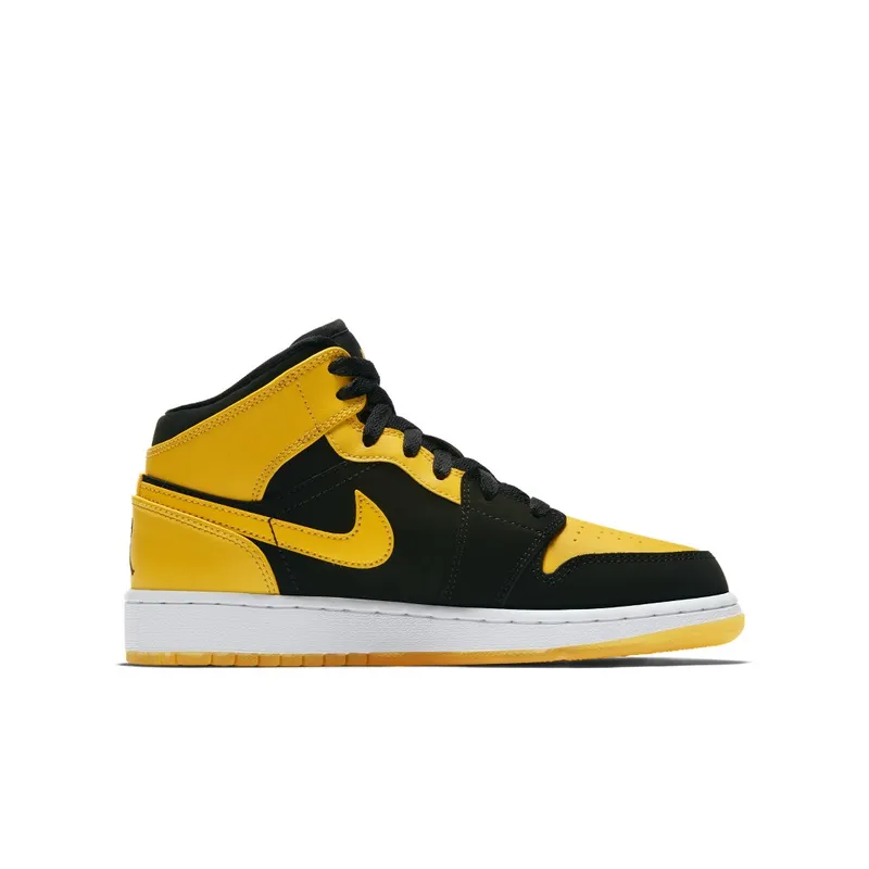 Jordan 1 Retro Mid New Love 2017 (GS) Black/Varsity Maize-White (554725-035)