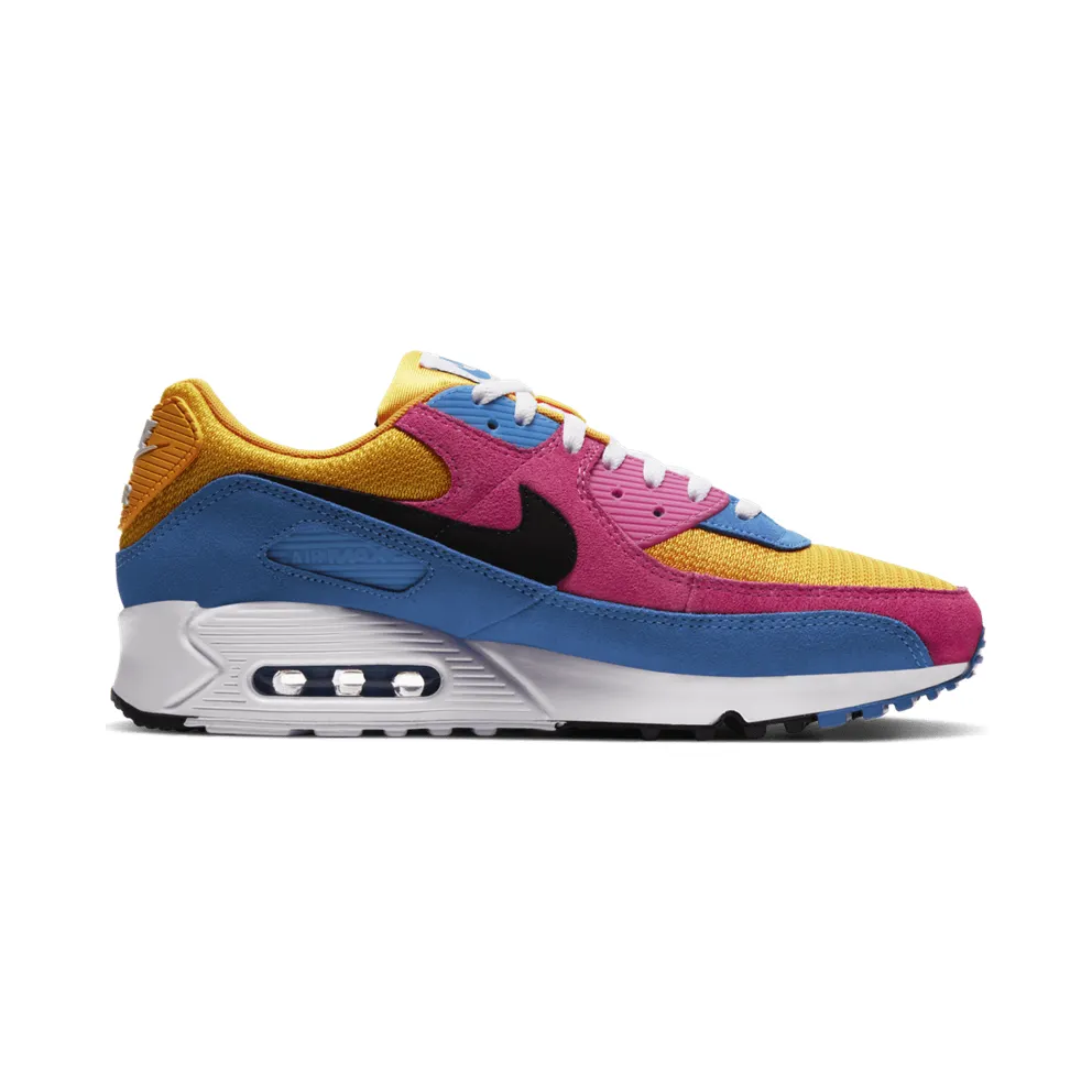 Nike Air Max 90 Multicolor Suede Yellow/Blue-White (CJ0612-700)