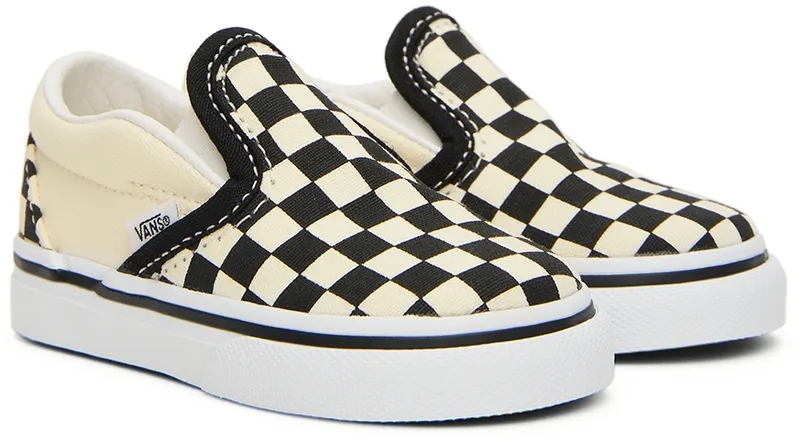 Vans Baby Black & Off-White Checkerboard Classic Slip-On (VN000EX8BWW1)