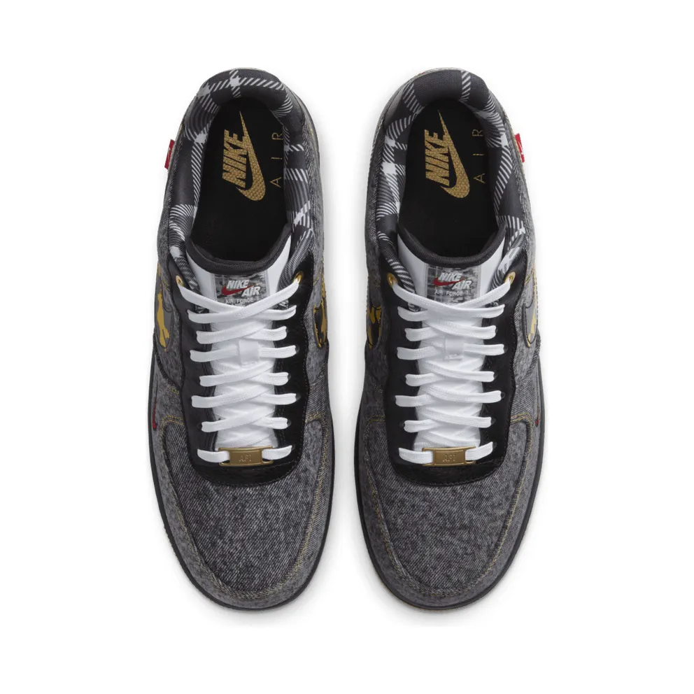 Nike Air Force 1 Low Remix Black Black/Multi-Color-White-Metallic Gold (DB1964-001)