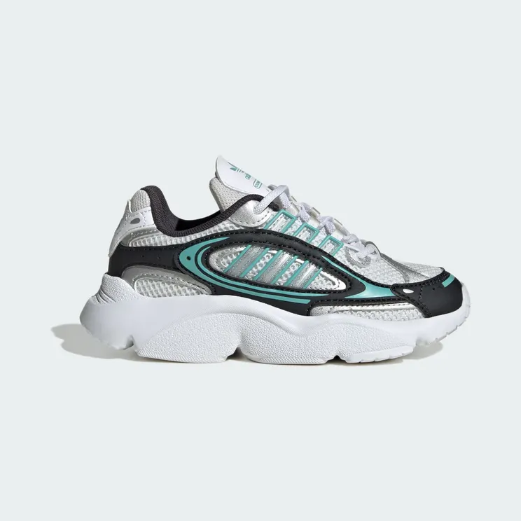 adidas Ozmillen Elastic Lace Shoes Kids “Carbon / Silver Metallic / Mint Ton” (JS0717)