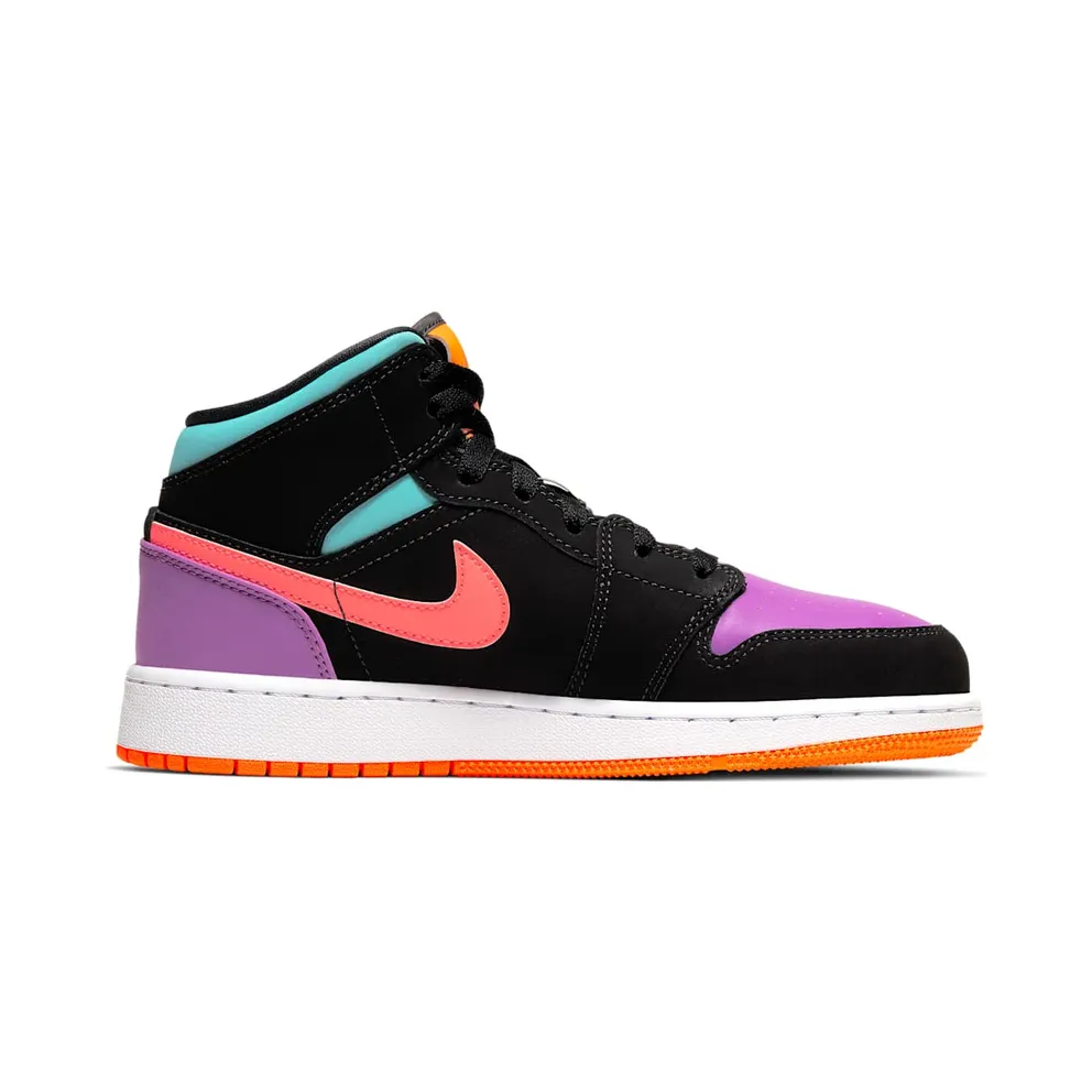 Jordan 1 Mid Multi-Color (GS) Black/Multi-Color (554725 083)