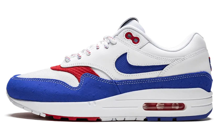 Nike Air Max 1 Premium ‘Puerto Rico’ White/Gym Red/Racer Blue (CJ1621-100)