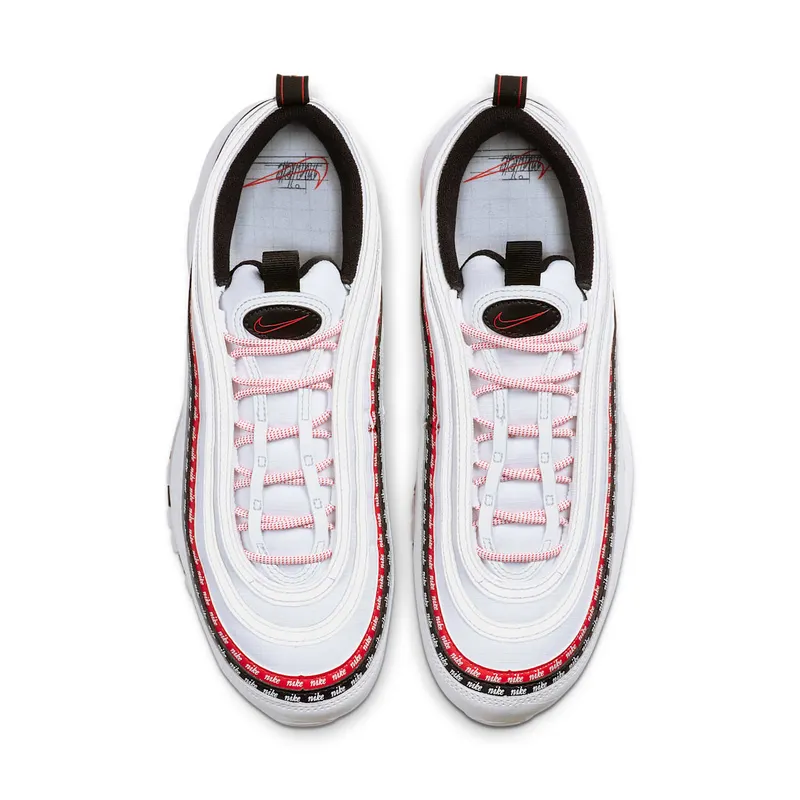 Nike Air Max 97 Sketch Logo White Black Red (CK9397-100)