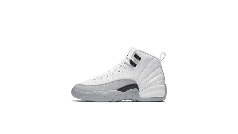 Jordan 12 Retro Barons (GS) White/Black-Wolf Grey (510815-108)