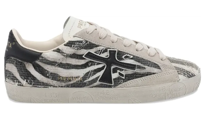 Premiata Stevend 8053 sneakers met zebra-print – Beige
