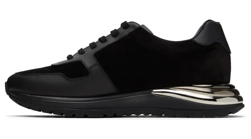 Salvatore Ferragamo Black Suede Brooklyn Low Sneakers (717045 02B225019) (3)