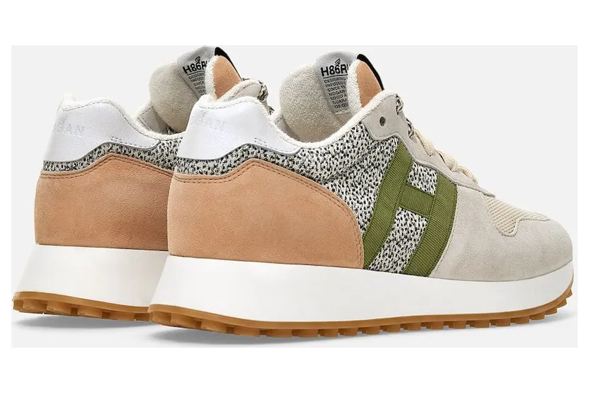 Sneakers Hogan H383 Beige Pink Green (HXW4290CM40R580UAT) (2)