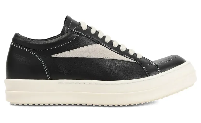 Rick Owens met leren vlakken “Black” (RP02E4888LCOLVS)