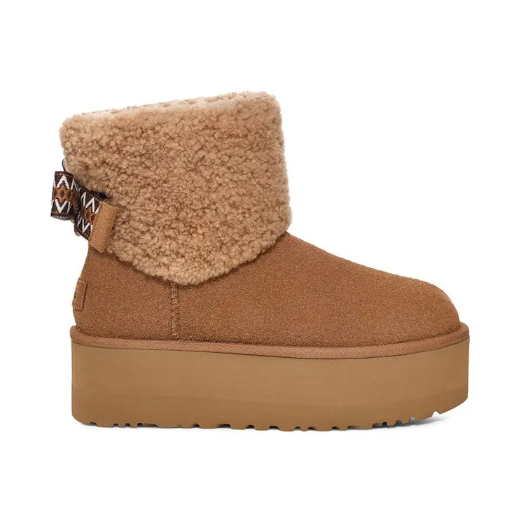 UGG Classic Mini Maxi Curly Boot Chestnut (1158267-CHE)