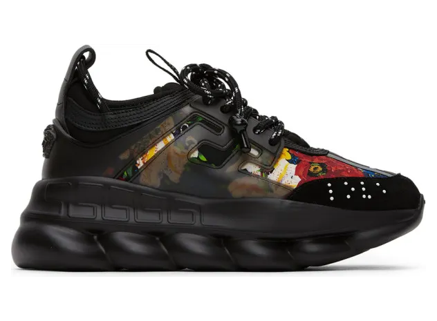 Versace SSENSE Exclusive Black Printed Chain Reaction Sneakers (DSU7071E DTESFIG)