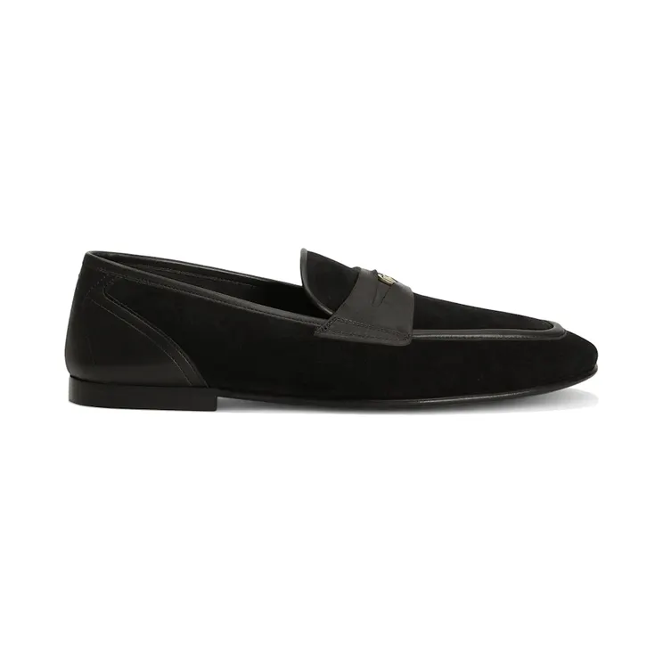 Dolce & Gabbana Split Calfskin Slipper Black (A50741 A0084 8B956)