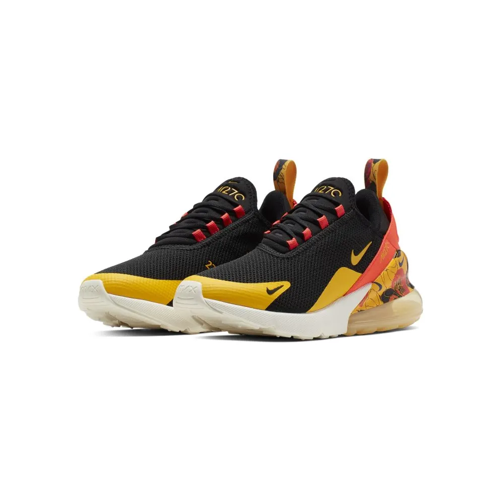 Nike Air Max 270 Floral Black Crimson Gold (W) Black/Bright Crimson-University Gold (AR0499-005)