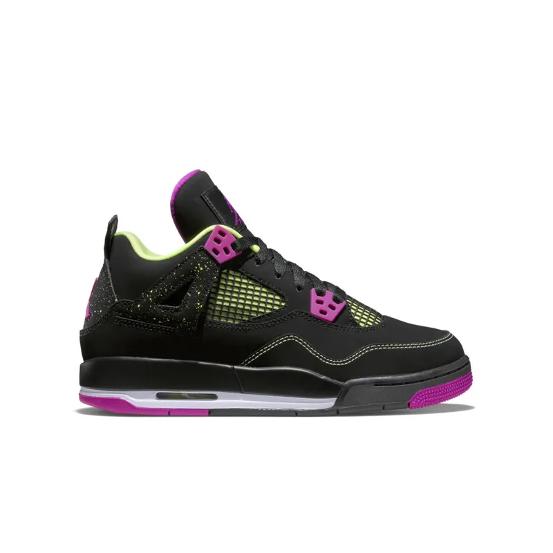 Jordan  4 Retro Fuschia (GS) Black/Fuschia Flash-Liquid Lm-White (705344-027)