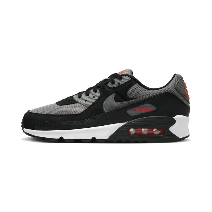 Nike Air Max 90 Grey Black Red (2022) “Black / Picante Red / White / Flat Pewter” (FD0664-001)
