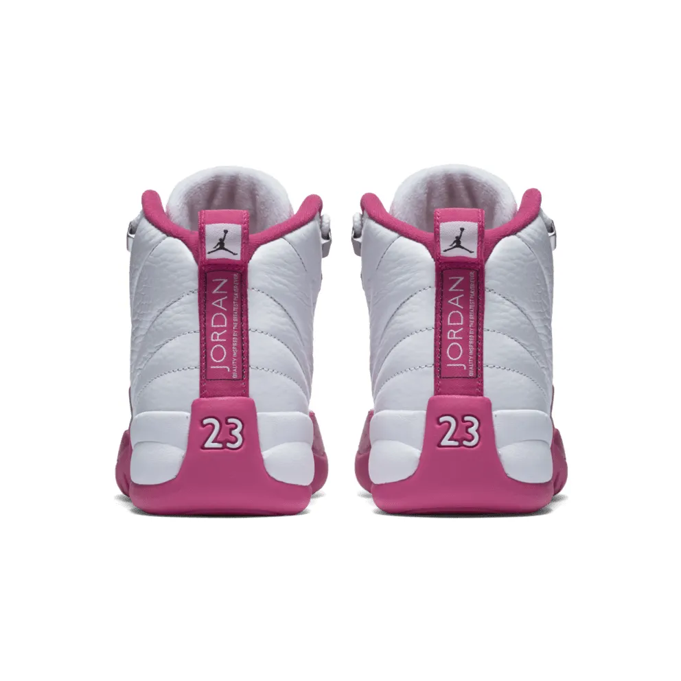 Jordan 12 Retro Dynamic Pink (GS) White/Vivid Pink-Metallic Silver (510815-109)