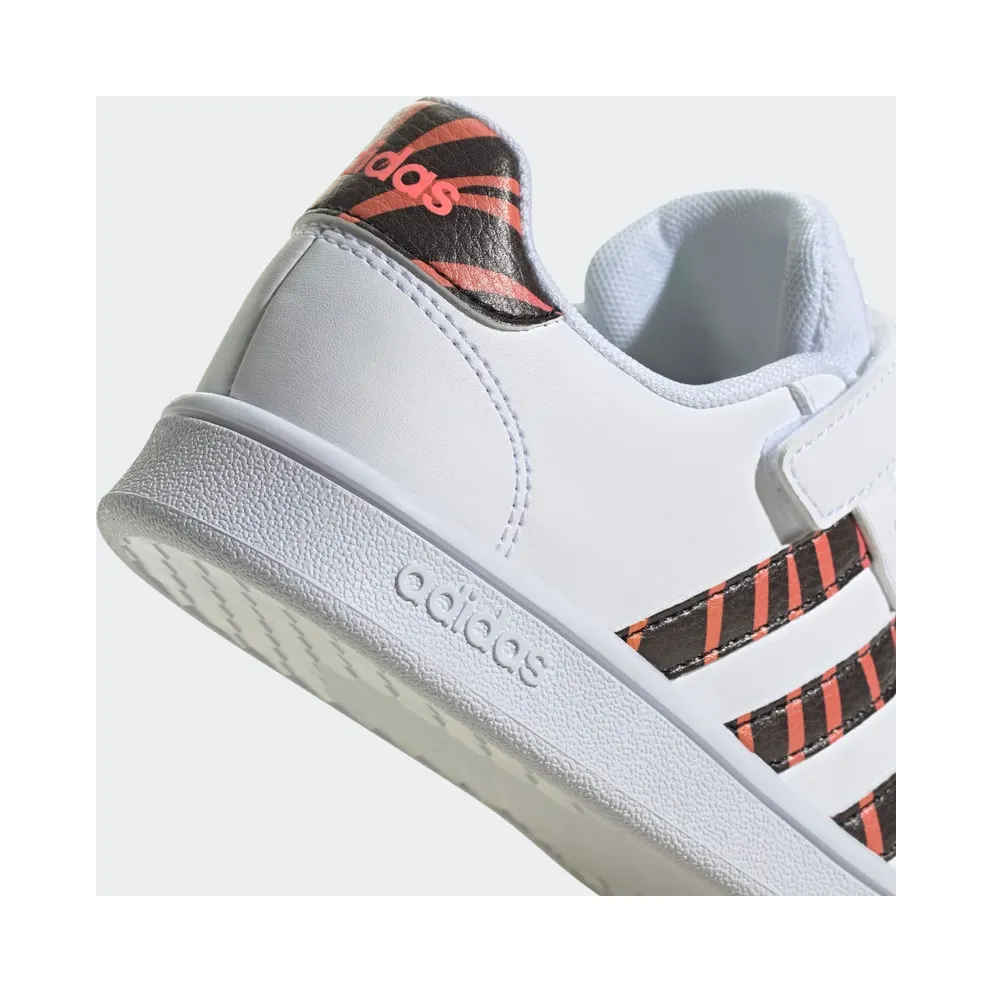 Adidas Grand Court Tiger-Print Cloud White / Core Black / Acid Red (GZ1075)